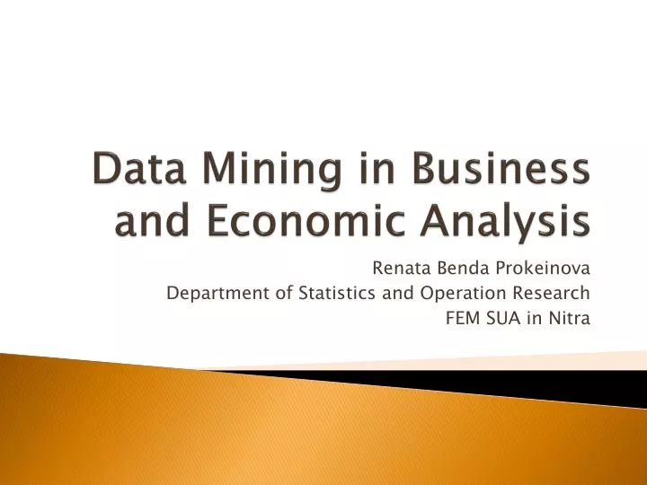 data mining in business and economic analysis