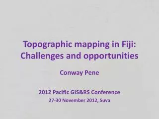 Topographic mapping in Fiji: Challenges and opportunities