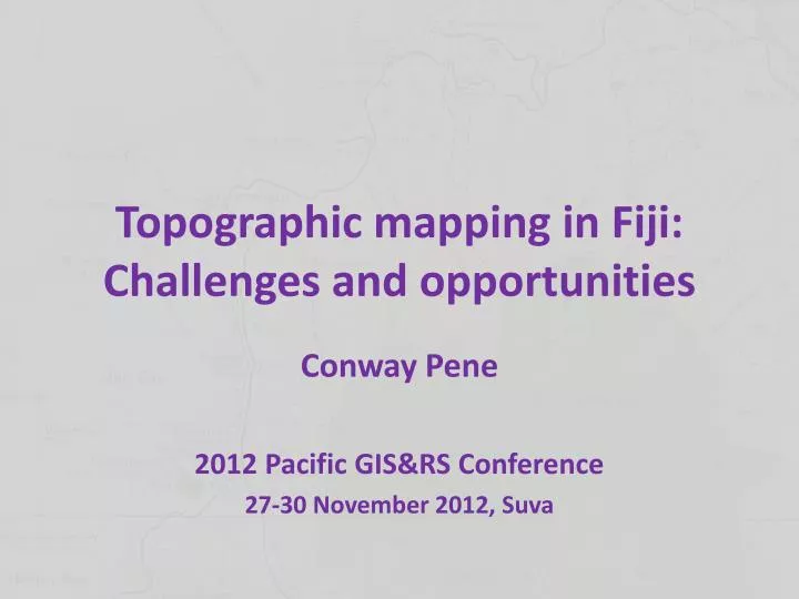 topographic mapping in fiji challenges and opportunities