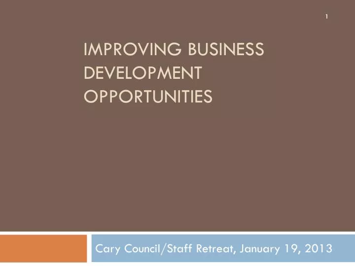 improving business development opportunities