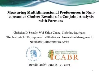 Measuring Multidimensional Preferences in Non-consumer Choice: Results of a Conjoint Analysis with Farmers