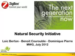Natural Security Initiative Loic Berton - Benoit Courouble - Dominique Pierre MWG , July 2012
