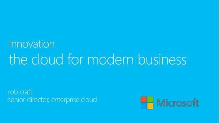 innovation the cloud for modern business