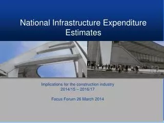 National Infrastructure Expenditure Estimates
