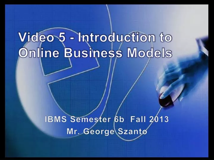 ibms semester 6b fall 2013 mr george szanto