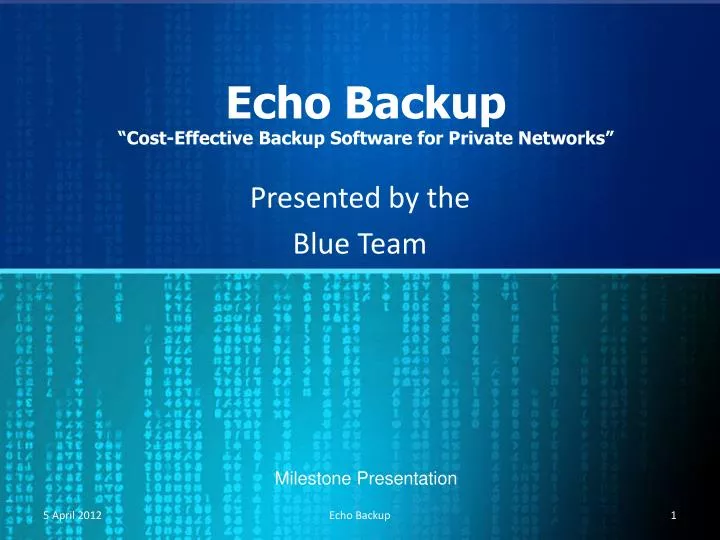 echo backup cost effective backup software for private networks