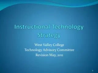 Instructional Technology Strategy