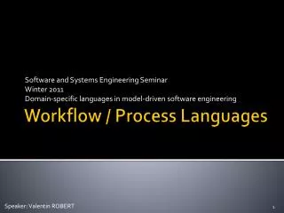 Workflow / Process Languages