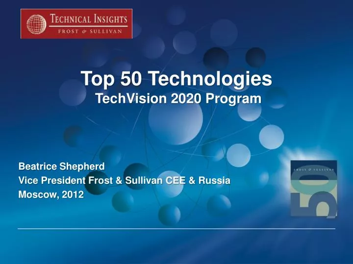 top 50 technologies techvision 2020 program