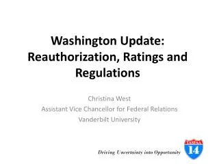 Washington Update: Reauthorization, Ratings and Regulations