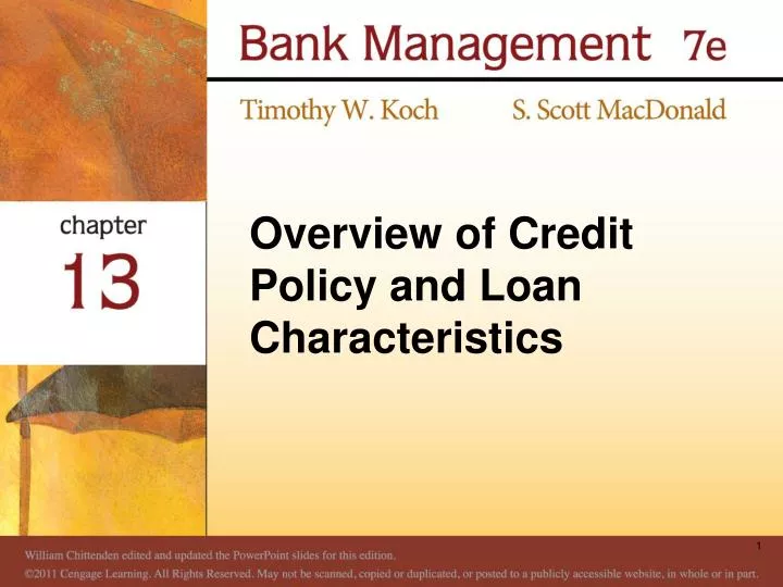 overview of credit policy and loan characteristics