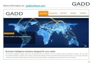 More information at; gaddsoftware.com