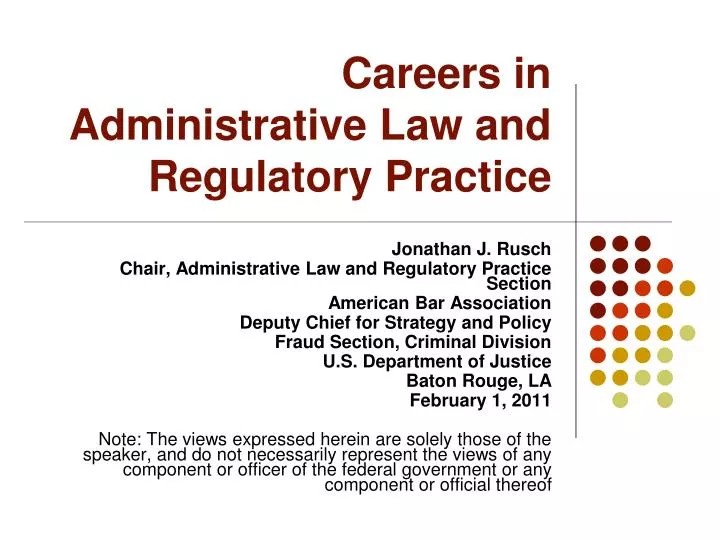 careers in administrative law and regulatory practice