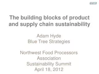 The building blocks of product and supply chain sustainability