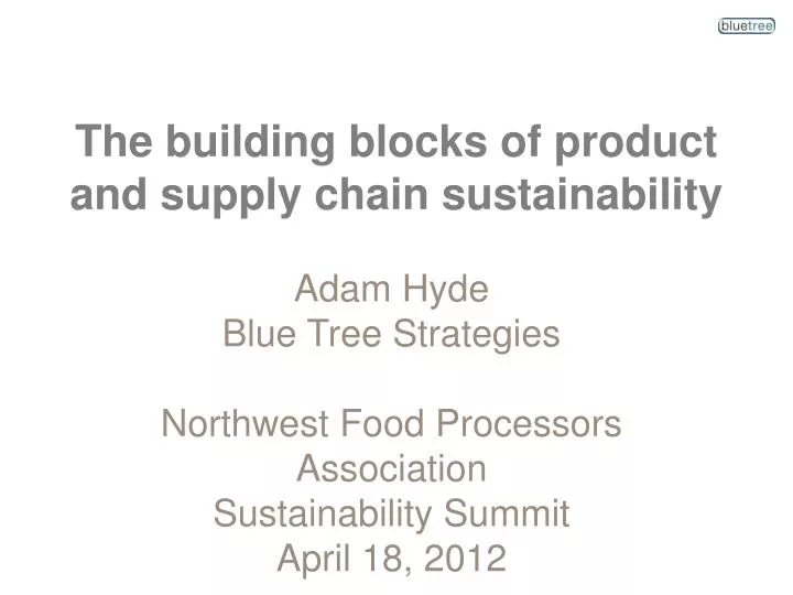 the building blocks of product and supply chain sustainability