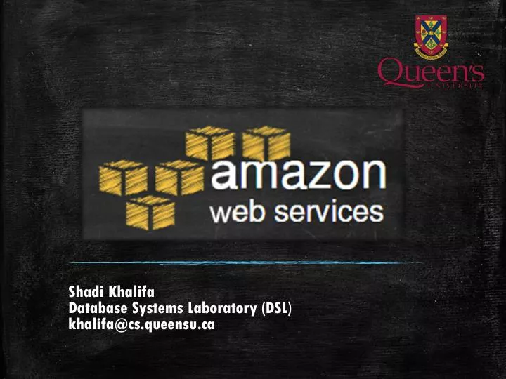 shadi khalifa database systems laboratory dsl khalifa@cs queensu ca