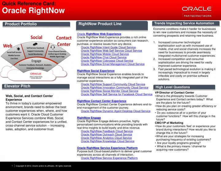 quick reference card oracle rightnow