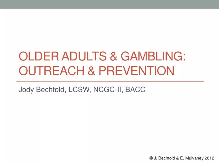 older adults gambling outreach prevention