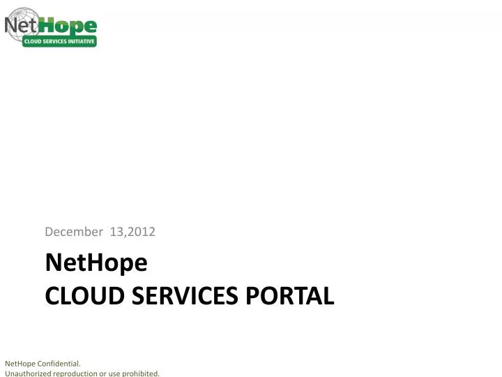 nethope cloud services portal