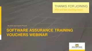 Software assurance training vouchers webinar