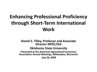 Enhancing Professional Proficiency through Short-Term International Work
