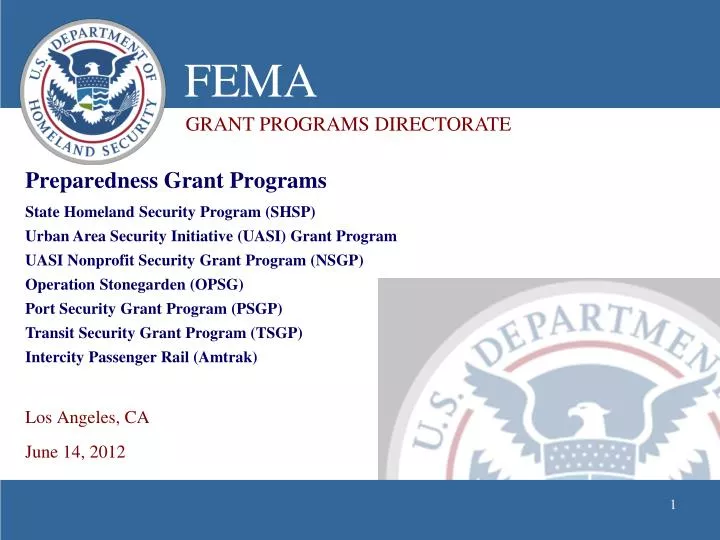 preparedness grant programs