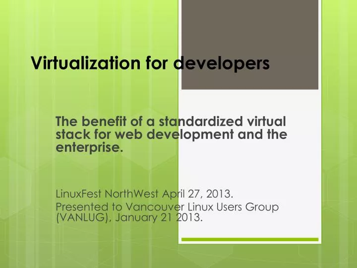 virtualization for developers