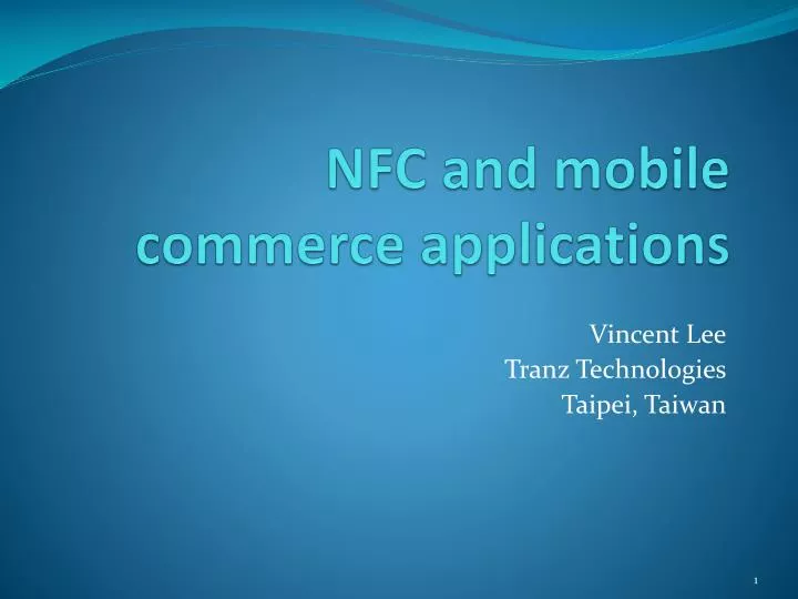 nfc and mobile commerce applications