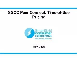 SGCC Peer Connect: Time-of-Use Pricing