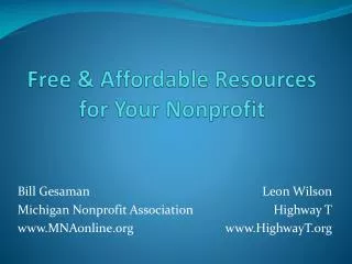 Free &amp; Affordable Resources for Your Nonprofit