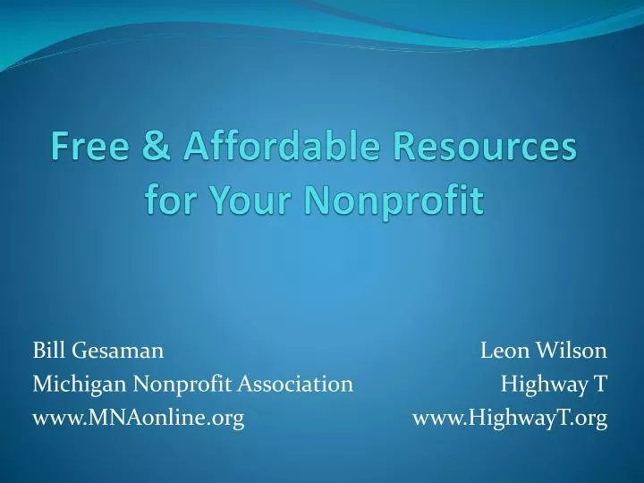 free affordable resources for your nonprofit