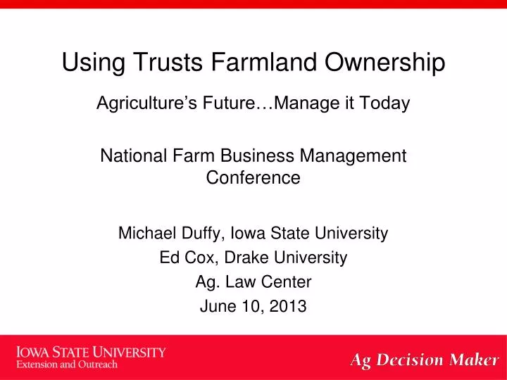 using trusts farmland ownership