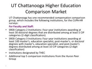 UT Chattanooga Higher Education Comparison Market