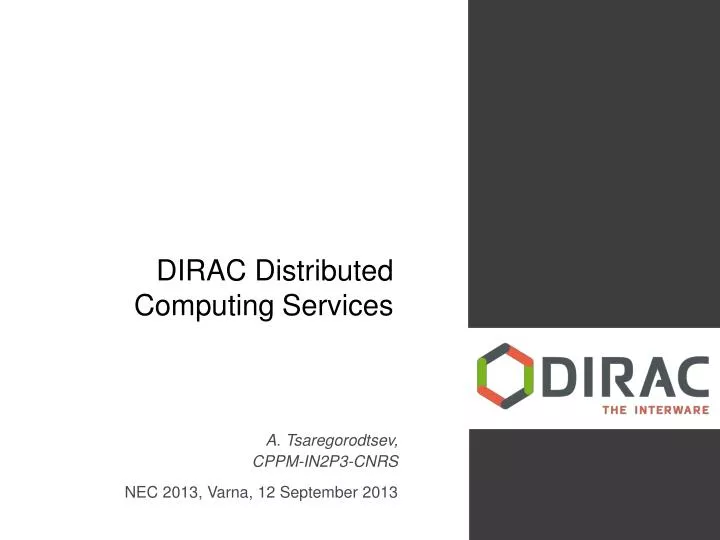 dirac distributed computing services