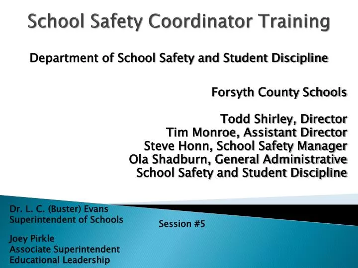 school safety coordinator training