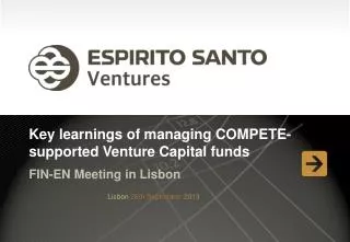 Key learnings of managing COMPETE-supported Venture Capital funds