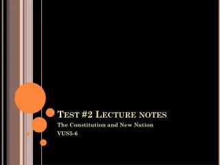 Test #2 Lecture notes