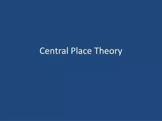 Central Place Theory