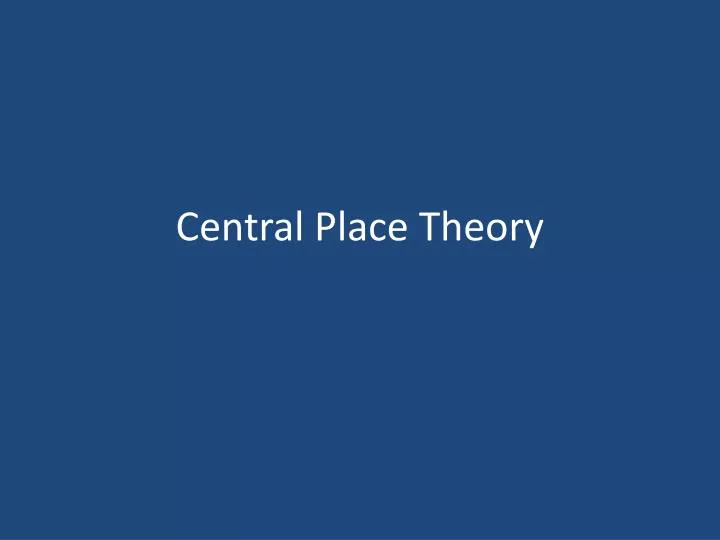 central place theory