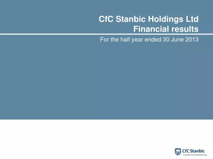 cfc stanbic holdings ltd financial results
