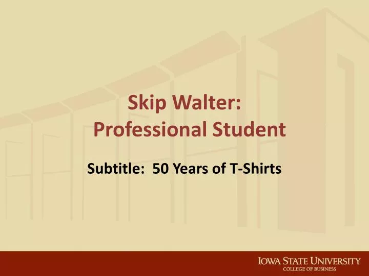 skip walter professional student