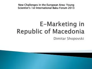 E-Marketing in Republic of Macedonia