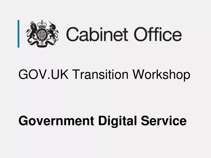 gov uk transition workshop government digital service