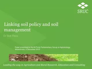Linking soil policy and soil management