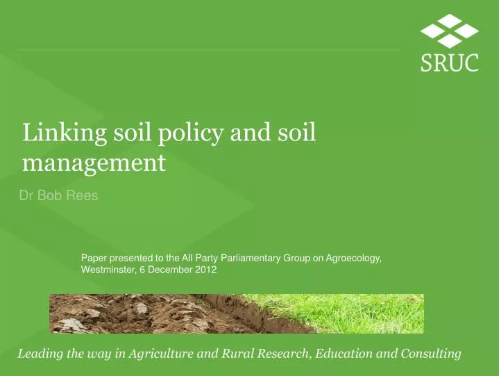 linking soil policy and soil management