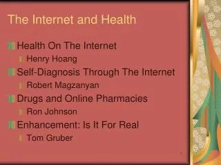 The Internet and Health