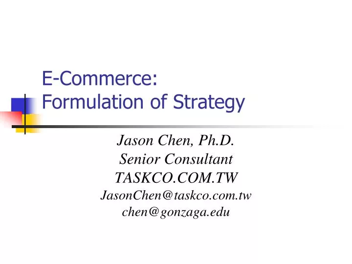 e commerce formulation of strategy