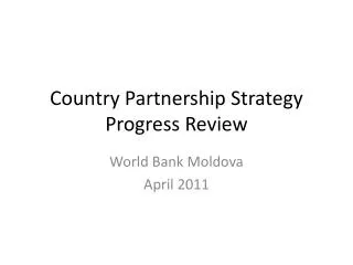Country Partnership Strategy Progress Review