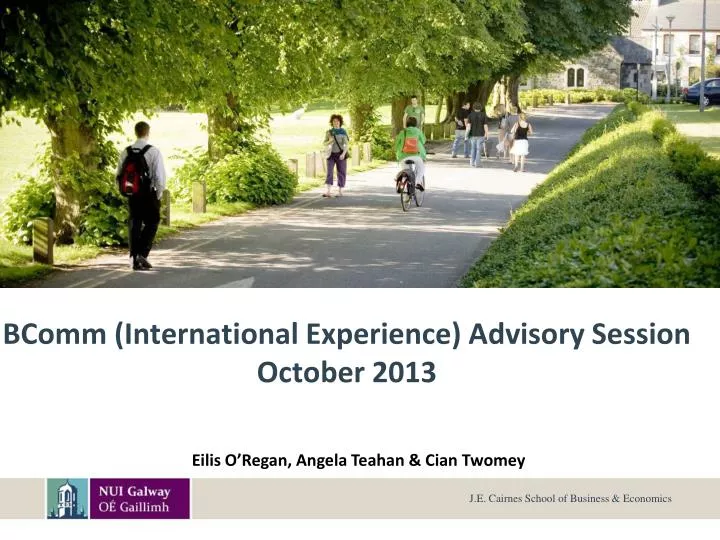 bcomm international experience advisory session october 2013