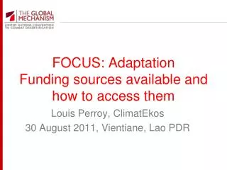 FOCUS: Adaptation Funding sources available and how to access them